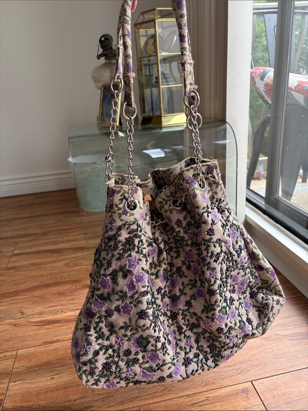 Bead Embroidered Tote Bag